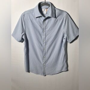 C&C California Men's Navy Striped Button Down Shirt Small